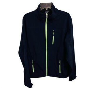 Izod Men's Full Zip Jacket Medium Neon Green Accents